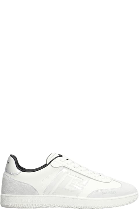 Balmain Shoes for Men Balmain Swan Suede Sneakers In White Suede And Leather