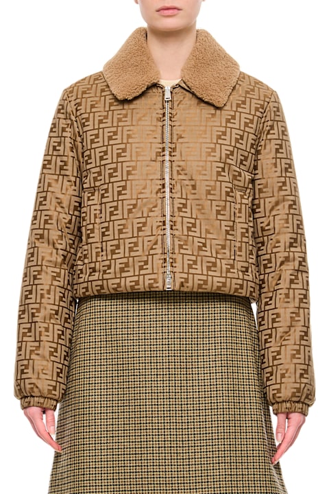 أدوات منزلية Fendi Front Zipped Ff Jacquard Jacket