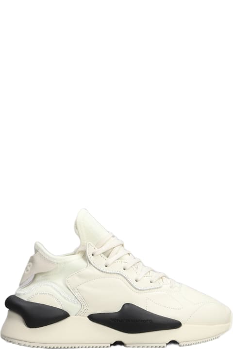 Y-3 Shoes for Men Y-3 Kaiwa Sneakers In Beige Leather