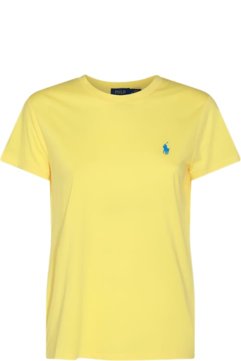 Fashion for Women Polo Ralph Lauren Yellow And Blue Cotton T-shirt