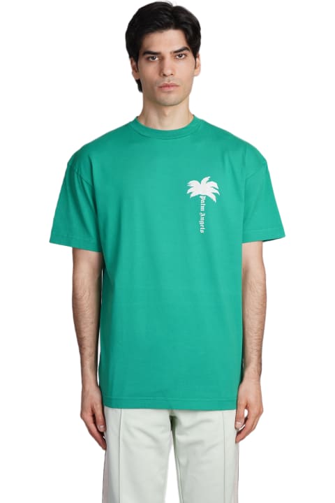Palm Angels Topwear for Women Palm Angels T-shirt In Green Cotton