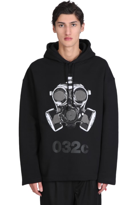 Oversized Mask Hoodie Black Cotton Hoodie With Gas Mask Print - Oversized Mask Hoodie