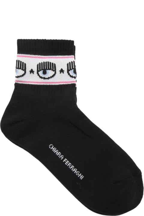 Chiara Ferragni Underwear & Nightwear for Women Chiara Ferragni Black Cotton Socks