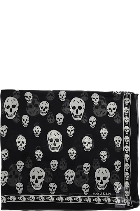Alexander McQueen Scarves & Wraps for Men Alexander McQueen Foulard In Black Silk