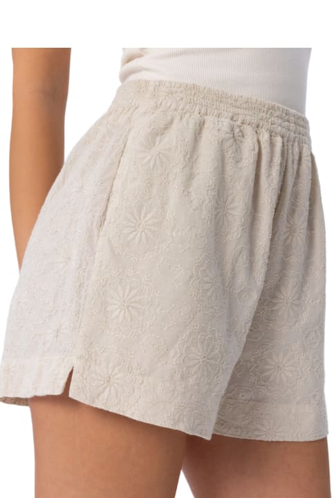 Homeware MC2 Saint Barth Woman Sangallo Cotton Pull Up Shorts Meave