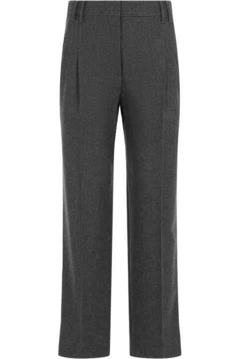 Brunello Cucinelli Pants & Shorts for Women Brunello Cucinelli Cropped Flannel Pants