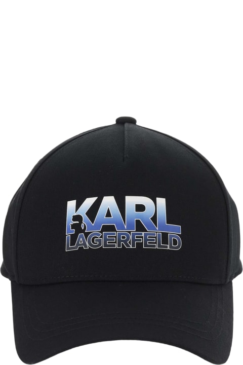 Karl Lagerfeld Hats for Men Karl Lagerfeld Cotton Blend Baseball Cap With Logo