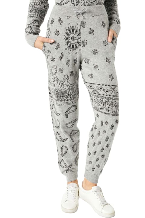 MC2 Saint Barth Fleeces & Tracksuits for Women MC2 Saint Barth Woman Lightweight Knit Sweatpants With Grey Bandanna Print