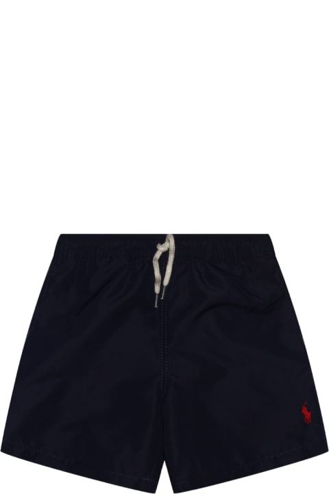 ボーイズ 水着 Ralph Lauren Navy Blue Polo Beachwear Shorts