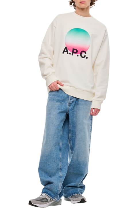 A.P.C. Men A.P.C. Sunset Crewneck Cotton Sweatshirt