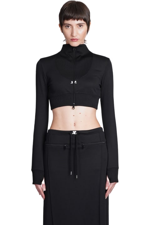 Courrèges Fleeces & Tracksuits for Women Courrèges Black Polyester Sweatshirt