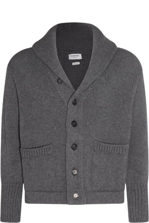 Thom Browne Sweaters for Men Thom Browne Grey Wool Cardigan