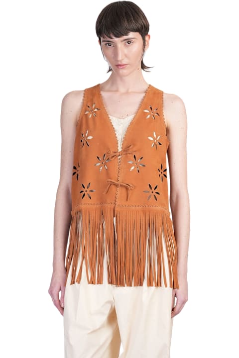 Antik Batik Coats & Jackets for Women Antik Batik Tya Vest In Leather Color Leather