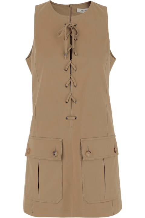 فساتين لـ السيدات Chloé Cotton Satin Dress