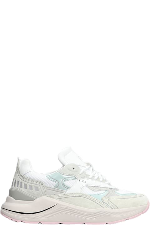 D.A.T.E. Shoes for Women D.A.T.E. Fuga Hf Plus Sneakers In White Suede And Fabric