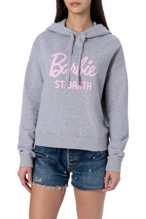 Homeware MC2 Saint Barth Woman Cotton Hoodie Mindy With Barbie Logo | Barbie Special Edition