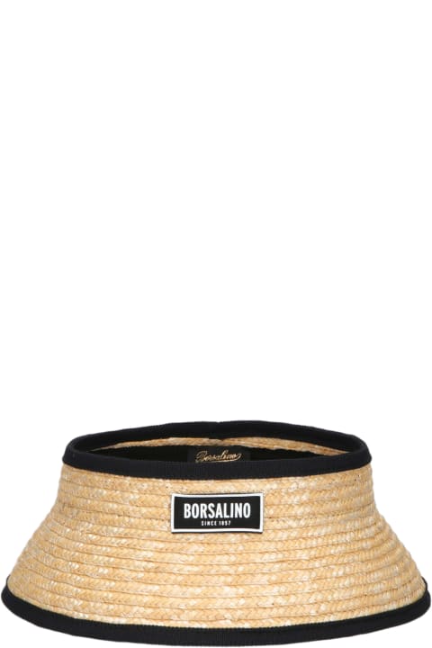 Homeware Borsalino Virgilio Visor In Braided Straw