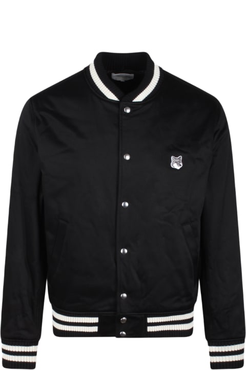 Coats & Jackets for Men Maison Kitsuné Grey Fox Patch Bomber Jacket