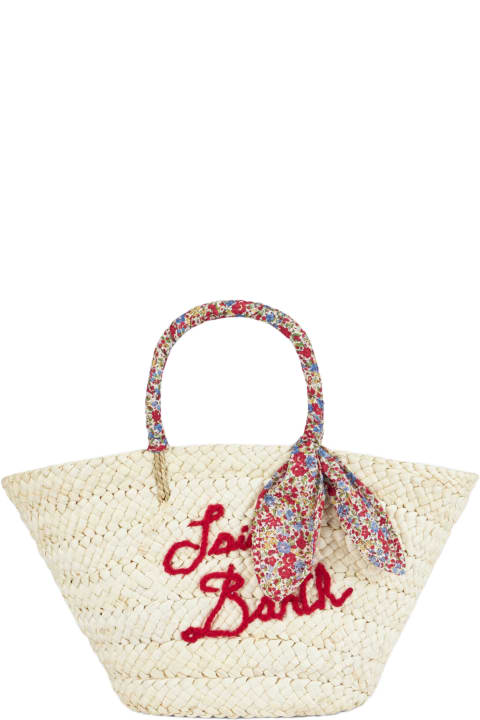 Totes for Men MC2 Saint Barth Woman Small Straw Bag With Embroidery