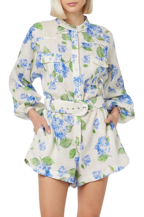 Homeware MC2 Saint Barth Woman Floral Linen Playsuit Hanniel