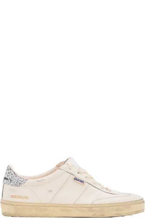 Fashion for Women Golden Goose Soul Star Distressed Glittered Lace-up Sneakers