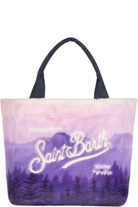 Homeware MC2 Saint Barth Furry Soft Colette Handbag With Postcard Jacquard
