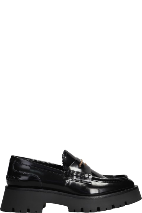 Flat Shoes for Women Alexander Wang Loafers In Black Leather