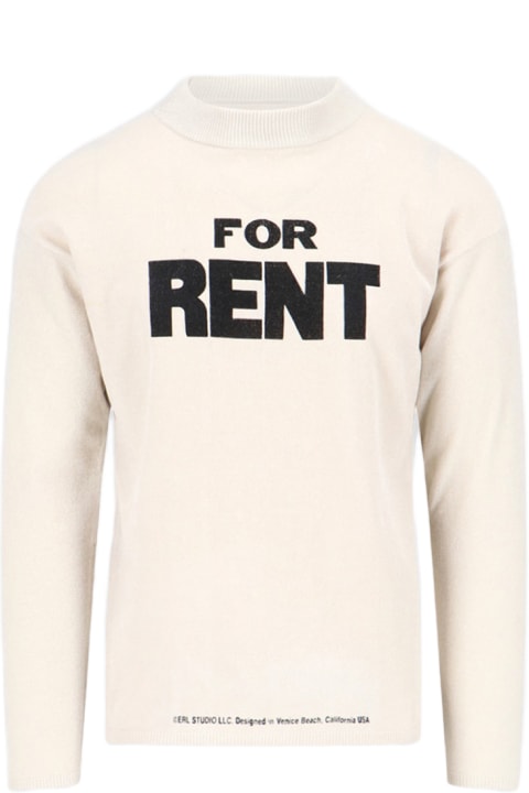 Fashion for Men ERL Unisex For Rent Sweater Knit Off White Knitted T-shirt With Long Sleeves - Unisex For Rent Sweater Knit