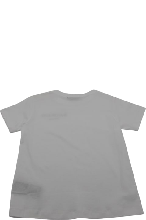 Topwear for Girls Balmain White And Gold Cotton Logo T-shirt