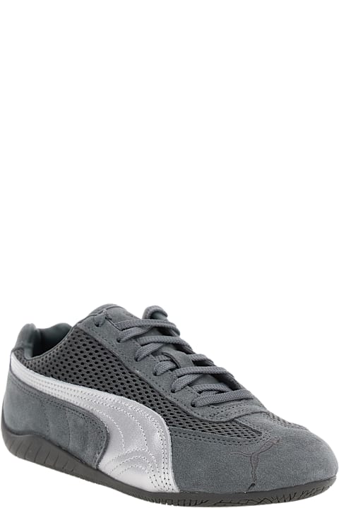Puma for Kids Puma 'speedcat' Grey Low Top Sneakers With Logo Patch On The Tongue And Formstrip Logo Detail On The Sidei N Leather And Mesh Unisex