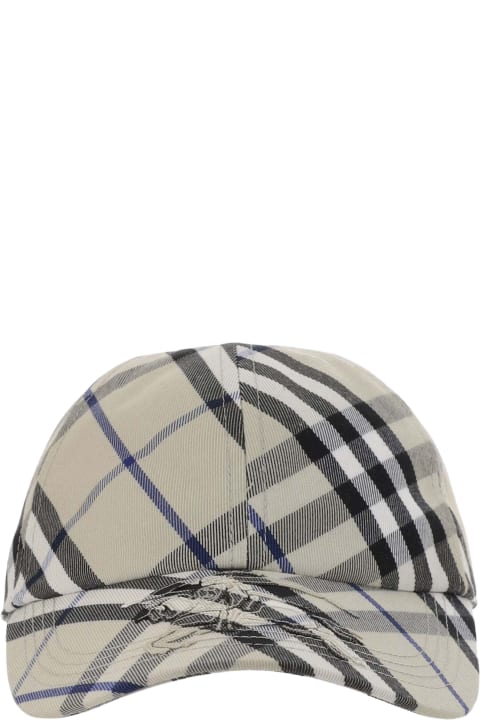 メンズ Burberryの帽子 Burberry Cotton-blend Baseball Cap With Check Pattern