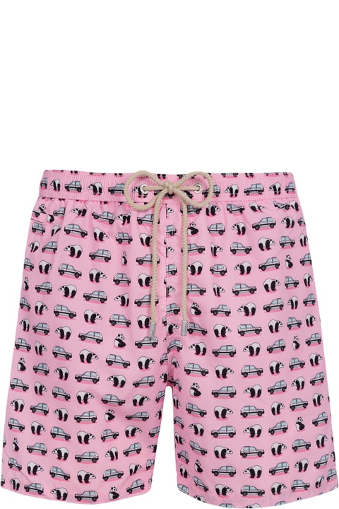 Homeware MC2 Saint Barth Man Lightweight Fabric Swim-shorts Lighting Micro Fantasy With Panda And Panda Print | Panda Special Edition