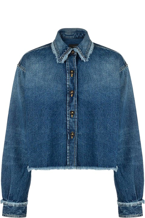 Alanui Women Alanui Fringed Cropped Denim Shirt