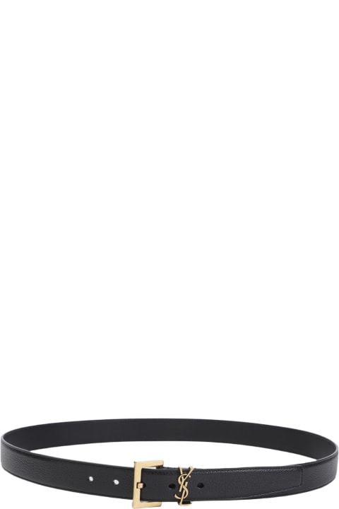 Saint Laurent Accessories for Men Saint Laurent Black Leather Belt