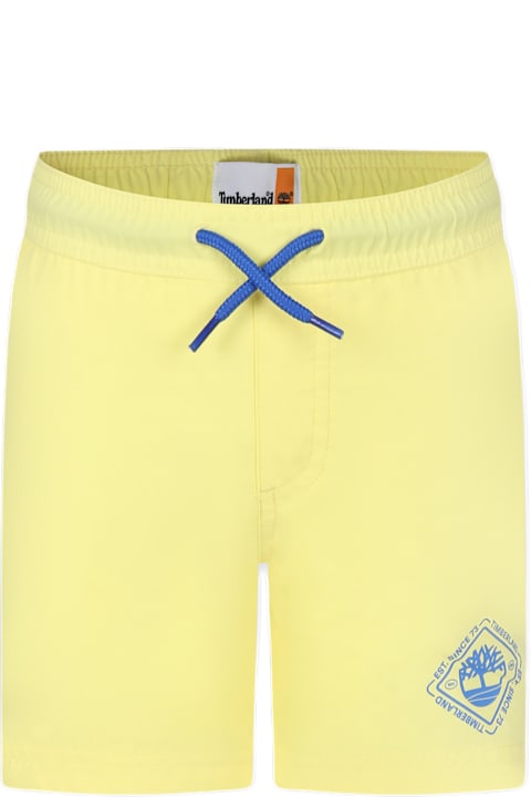Timberland for Boys Timberland Yellow Swim Shorts For Boy With Tree