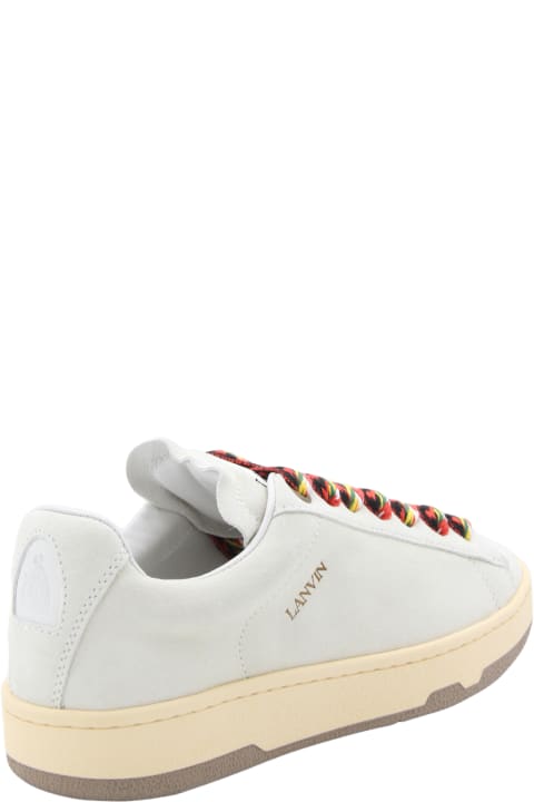 Shoes for Women Lanvin White Leather Curb Lite Sneakers