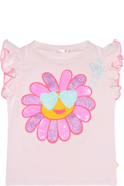 Billieblush T-Shirts & Polo Shirts for Girls Billieblush Light Pink Multicolour Cotton T-shirt