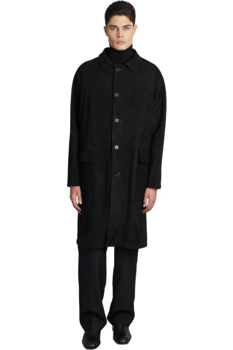 Salvatore Santoro Coats & Jackets for Men Salvatore Santoro Coat In Black Leather