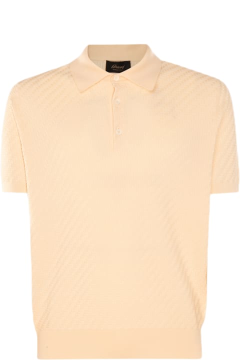 Brioni Topwear for Men Brioni Cream Cotton-silk Blend Polo Shirt