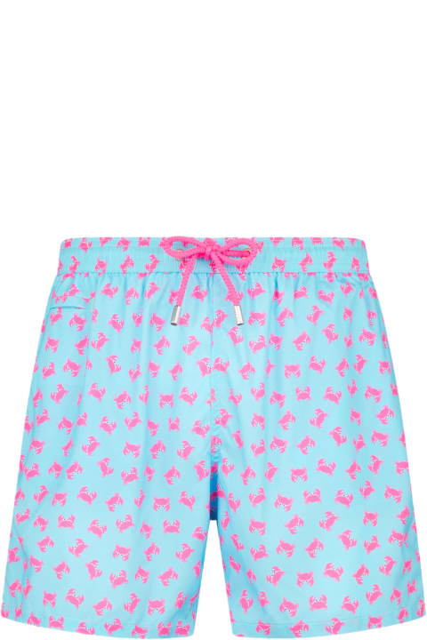 Swimwear for Men MC2 Saint Barth Man Light Fabric Comfort Swim Shorts With Crabs Print