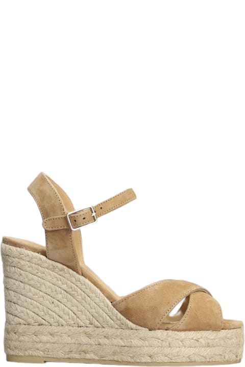 Castañer Sandals for Women Castañer Blaudell-8ed-007 Wedges In Leather Color Suede