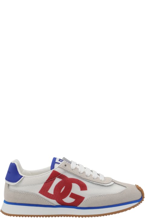 Dolce & Gabbana for Kids Dolce & Gabbana White And Blue Sneakers