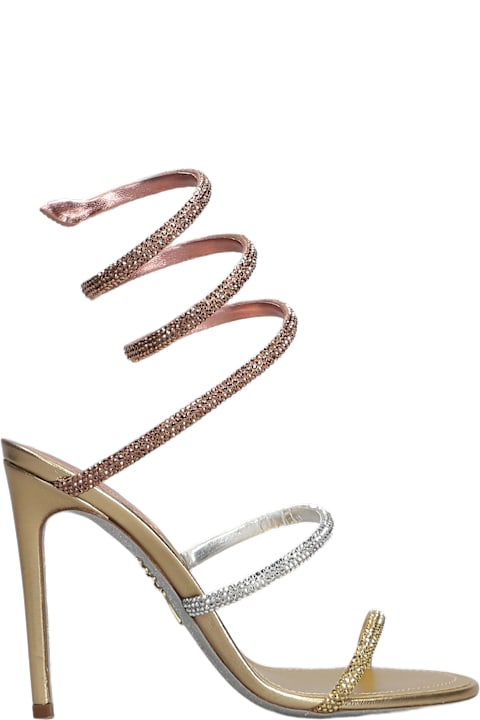 René Caovilla Shoes for Women René Caovilla Trigold Sandals In Gold Leather