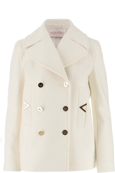 Valentino for Women Valentino Wool And Cashmere Coat With Vlogo