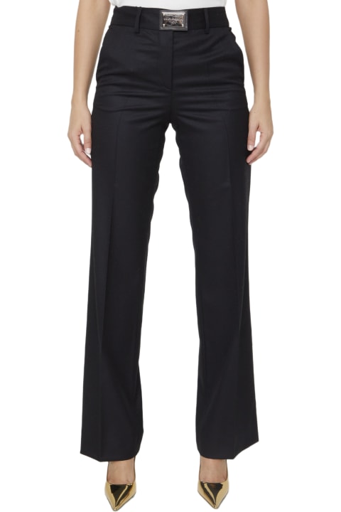 Dolce & Gabbana Pants & Shorts for Women Dolce & Gabbana Logo Plate Trousers