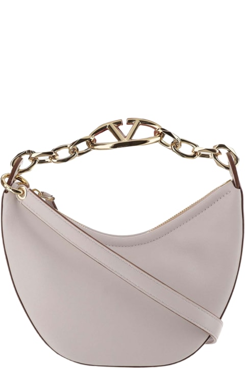 Valentino Garavani Bags for Women Valentino Garavani Mini Hobo Vlogo Moon Bag In Nappa Leather With Chain