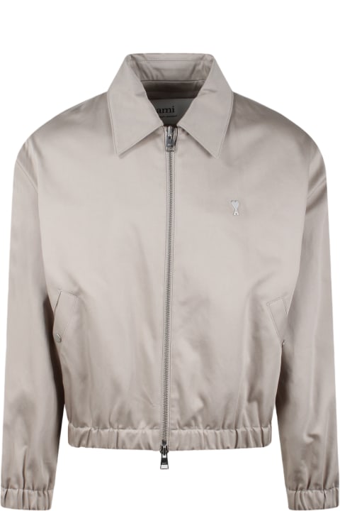 Ami Alexandre Mattiussi Coats & Jackets for Men Ami Alexandre Mattiussi Ami De Coeur Zipped Jacket