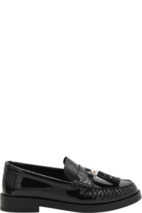 Jimmy Choo Flat Shoes for Women Jimmy Choo Black Leather Addie Loafers