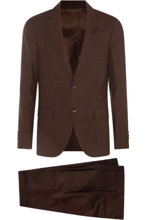 Suits for Men Lardini Brown Wool Suits