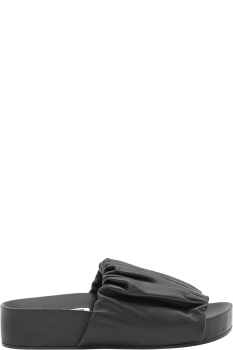 Jil Sander Sandals for Women Jil Sander Black Leather Slides
